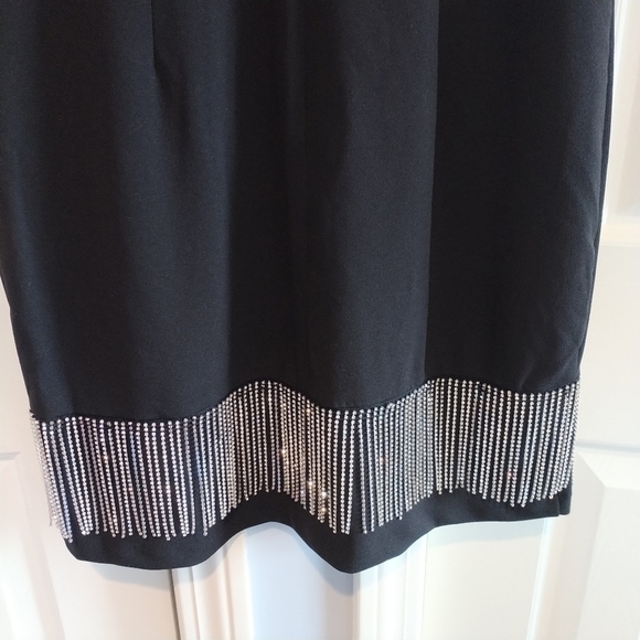Eliza J Black Sheath Dress with Rhinestone Fringe 2 - Picture 14 of 15